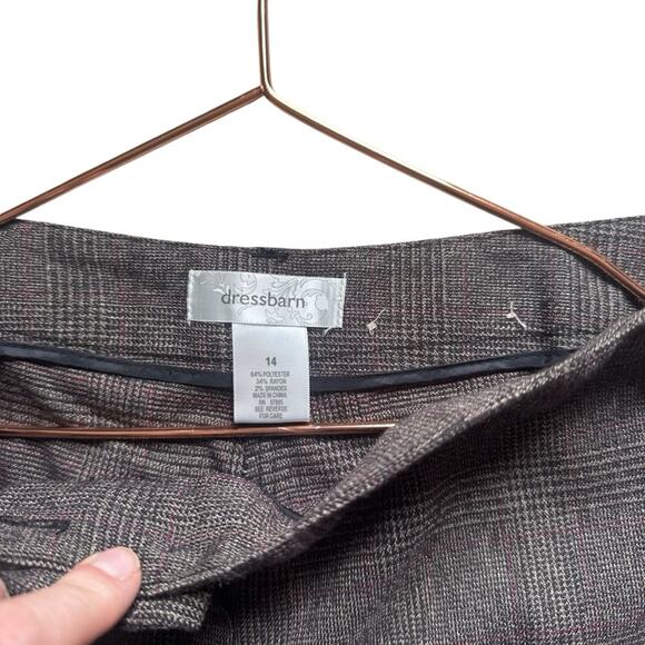 Dress Barn Pants Women's Size 14 gray plaid - Picture 2 of 9